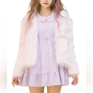 Military Hippie Pastel Goth Fuzzy Jacket